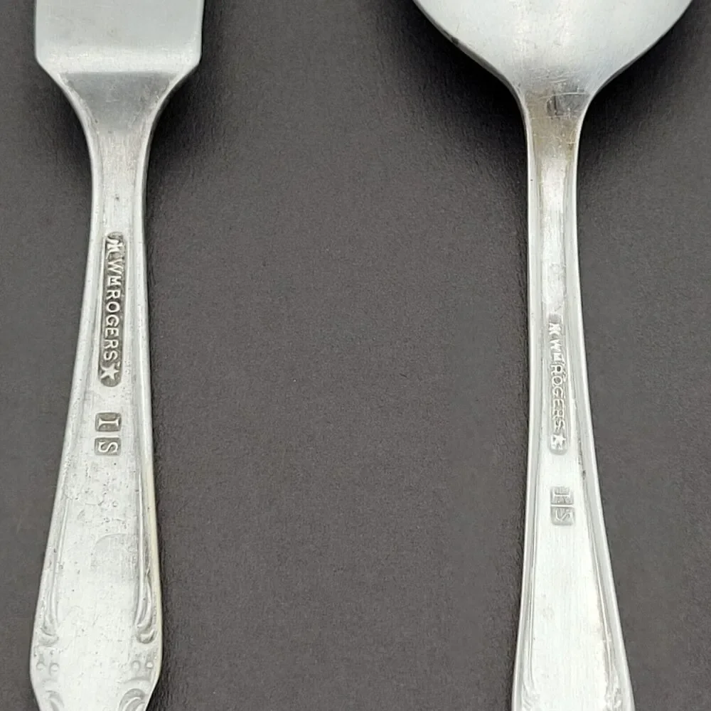 Rogers International Silverplate Set Butter Knife & Sugar Spoon REFLECTION 1847